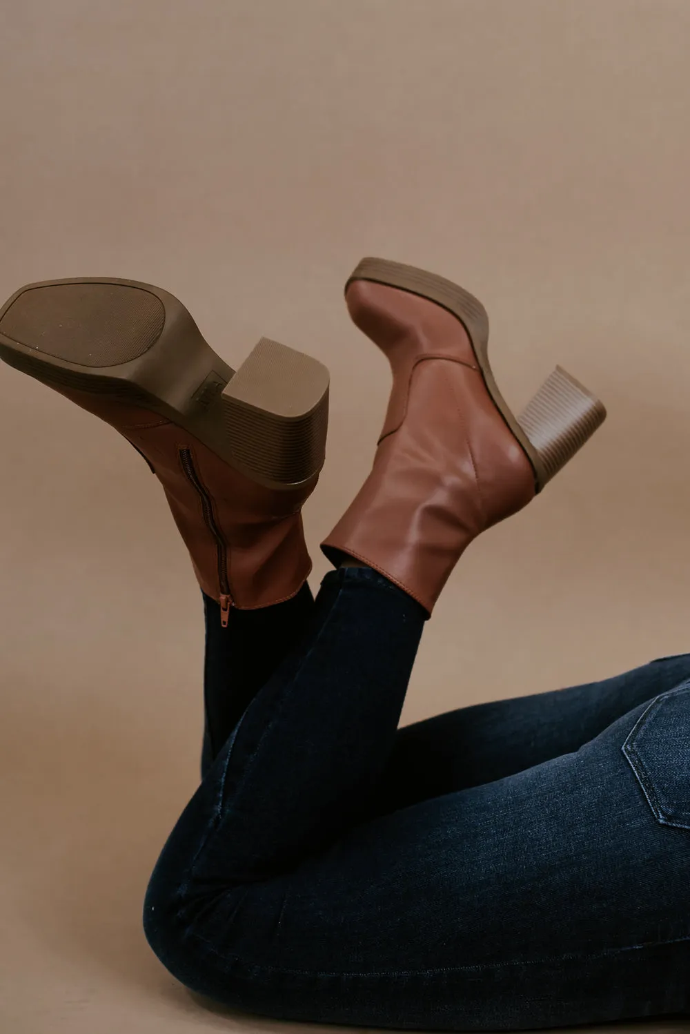 Street Talk Platform Bootie, Cognac