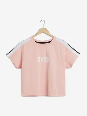 Studiofit Peach Raglan Sleeved T-Shirt