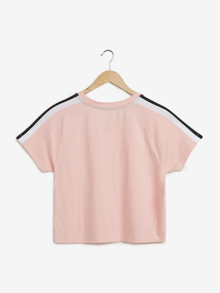 Studiofit Peach Raglan Sleeved T-Shirt