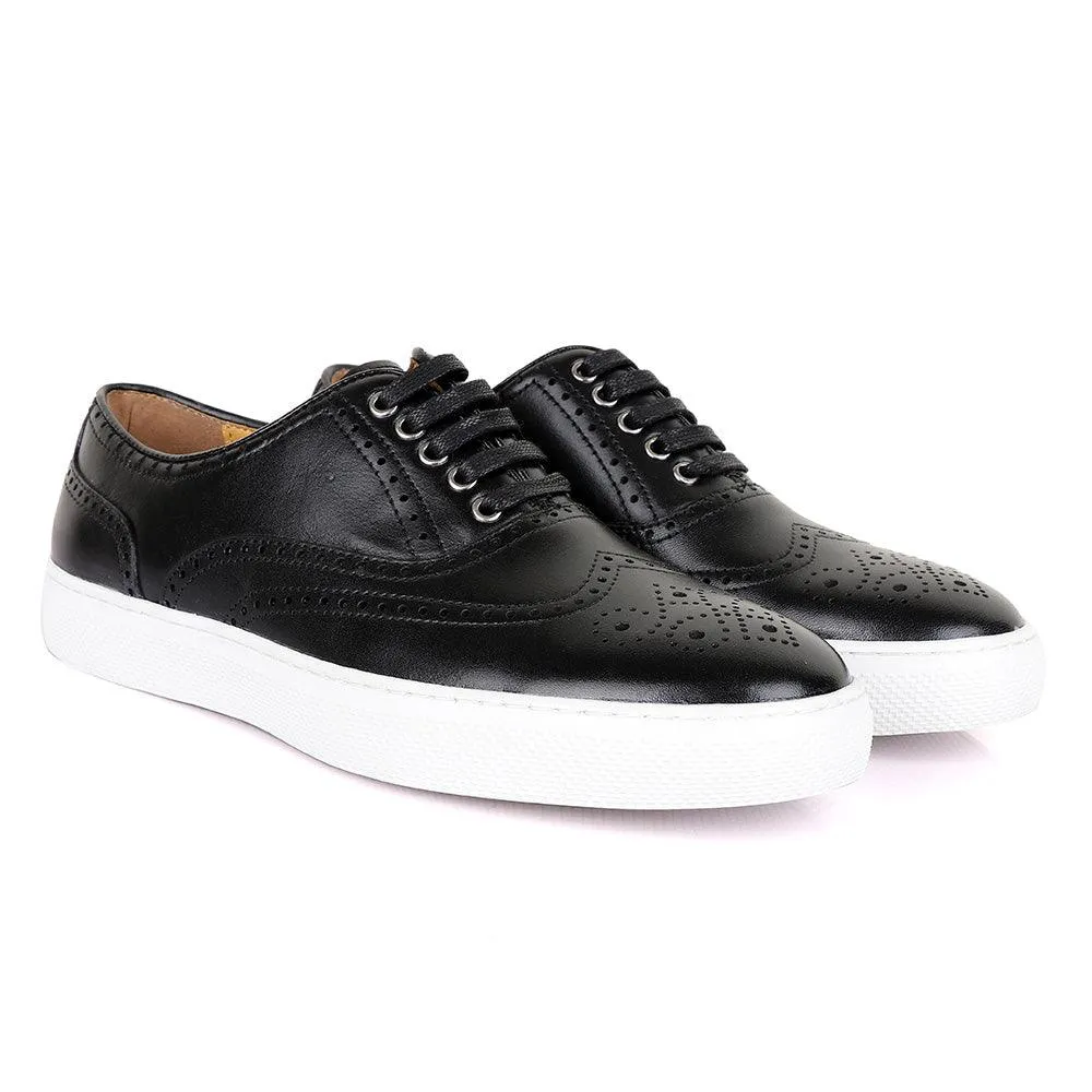 Terry Taylors Exotic Oxford Black Leather Sneaker Shoe