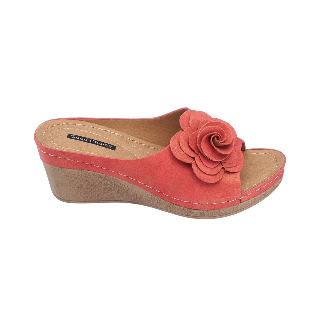 Tokyo Coral Wedge Sandals