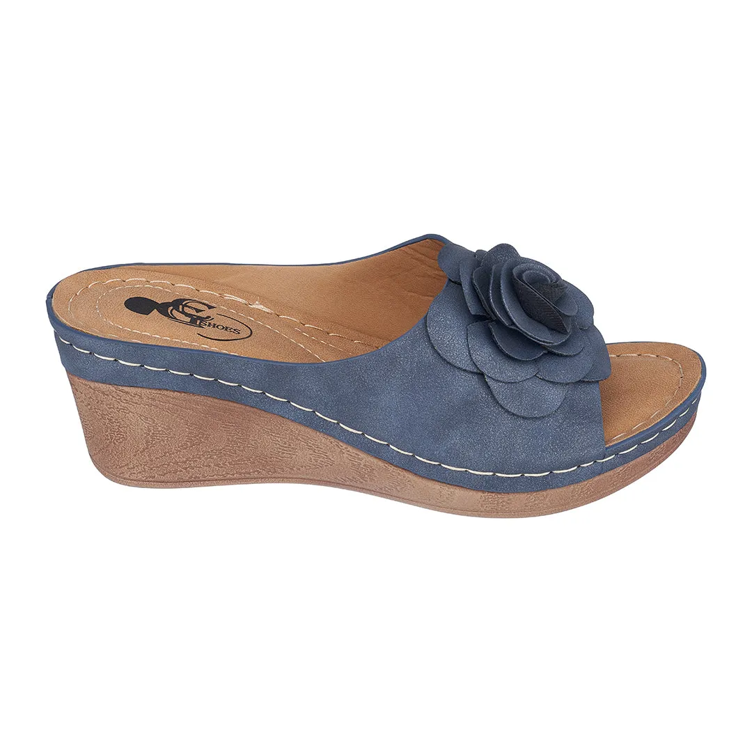 Tokyo Navy Wedge Sandals