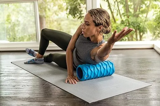 Trigger Point Performance Channel Foam Roller for Exercise Deep Tissue Massage and Muscle Recovery (33 inch), Blue