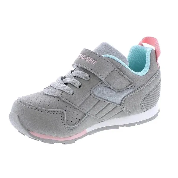 Tsukihoshi  Racer Gray/Pink Little Kid Shoes (Machine Washable)