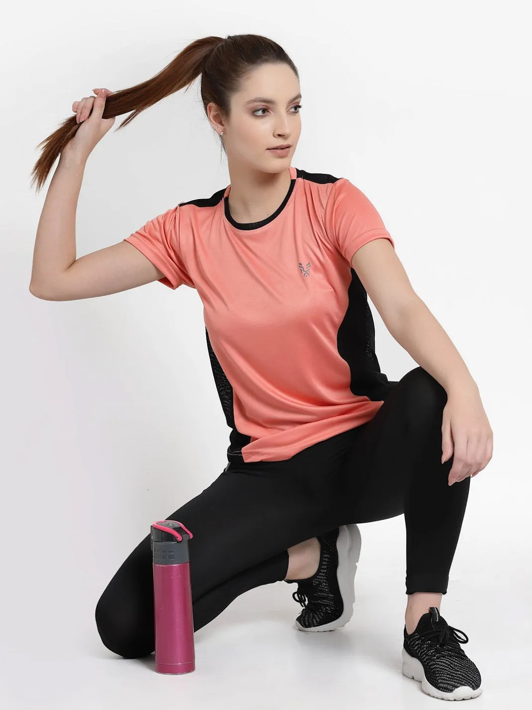 UZARUS Women's Regular Fit Yoga Jogging Running Top Sports Gym T-Shirt