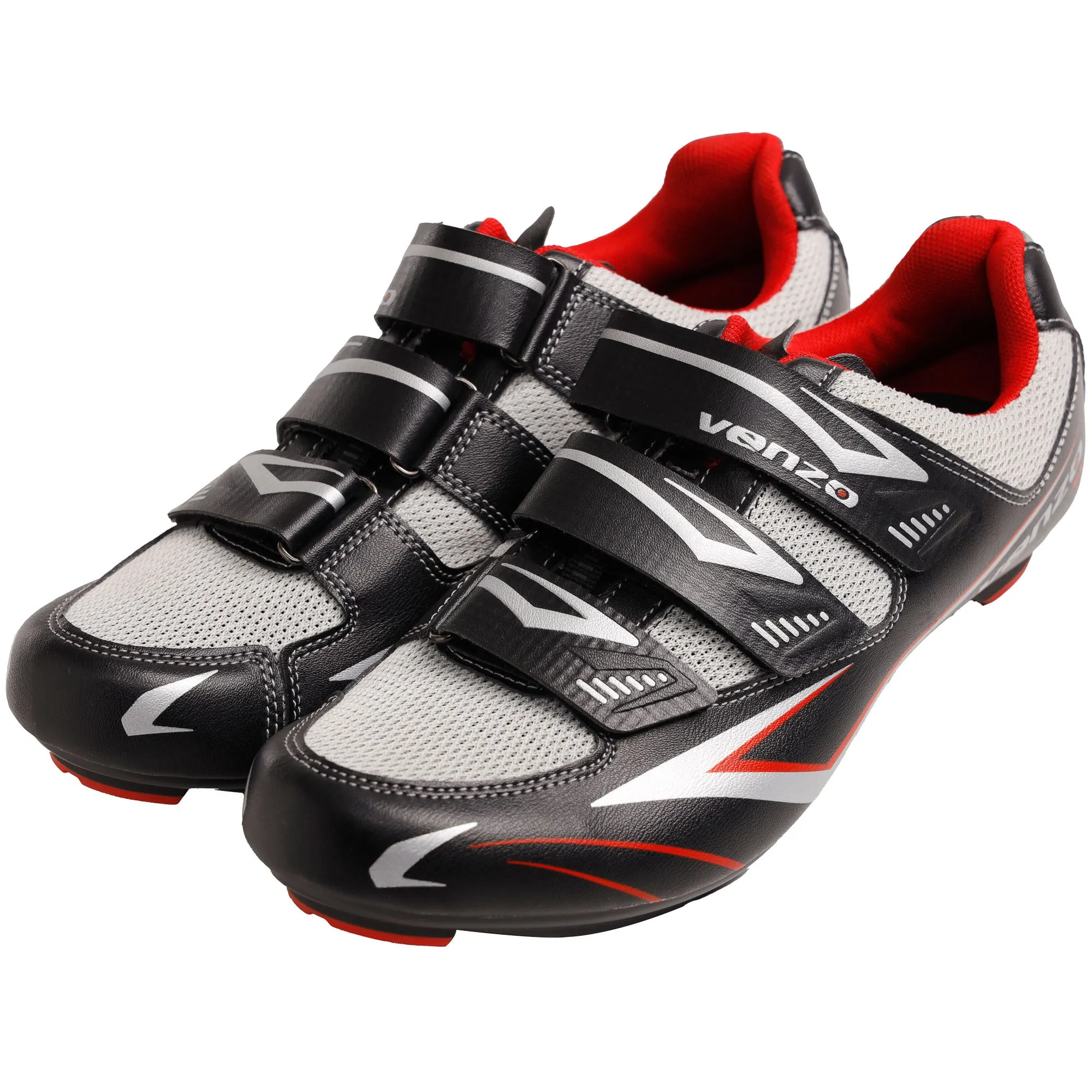 Venzo Bicycle Men’s Road Cycling Riding Shoes - With Bike Clipless Sealed Bearing LOOK Delta Compatible Pedals & 9 Degree Float Cleats