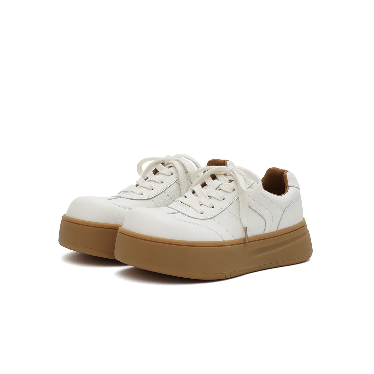 Versatile Neutral Platform Sneakers