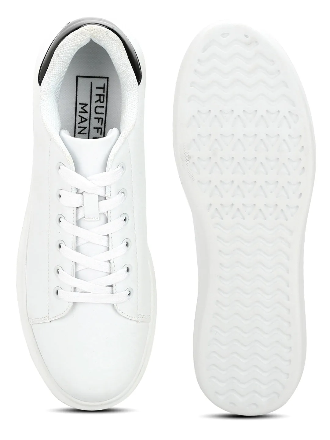 White Black Lace-Up Men Sneakers