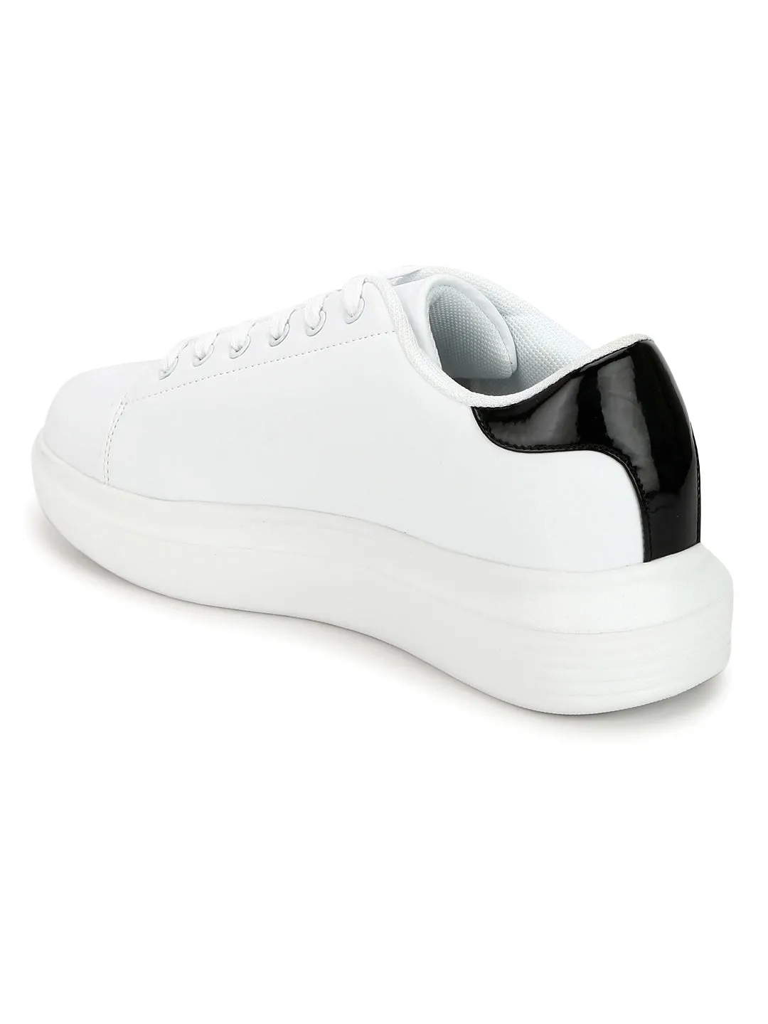 White Black Lace-Up Men Sneakers