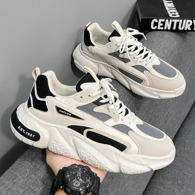 Wiaofellas Non-slip Fashion Mens Sports Shoes Breathable Comfortable Student Casual Sneakers Outdoor Runnning Luxury New Male Chunky Shoes