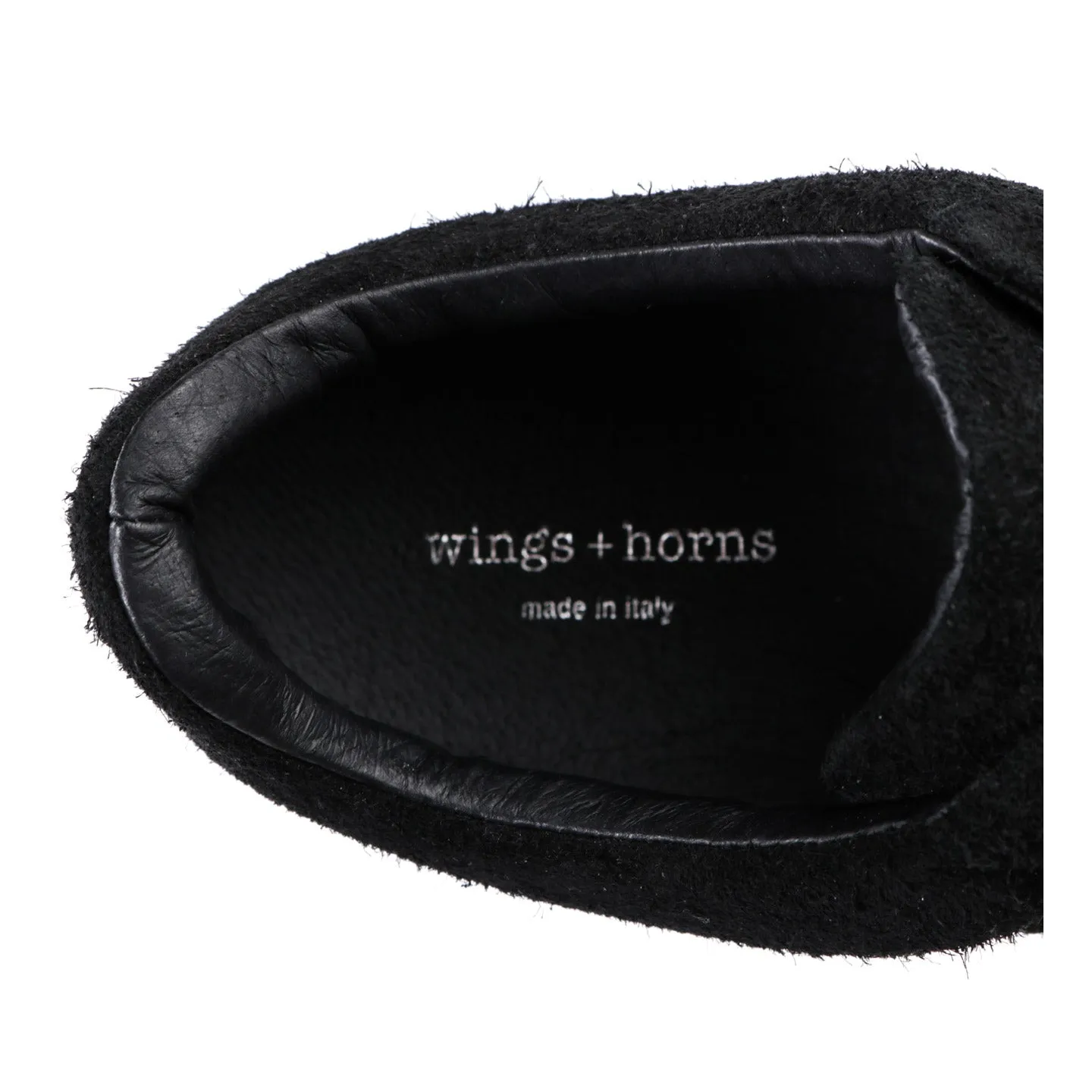 WINGS   HORNS WAXED SUEDE TRAINER BLACK