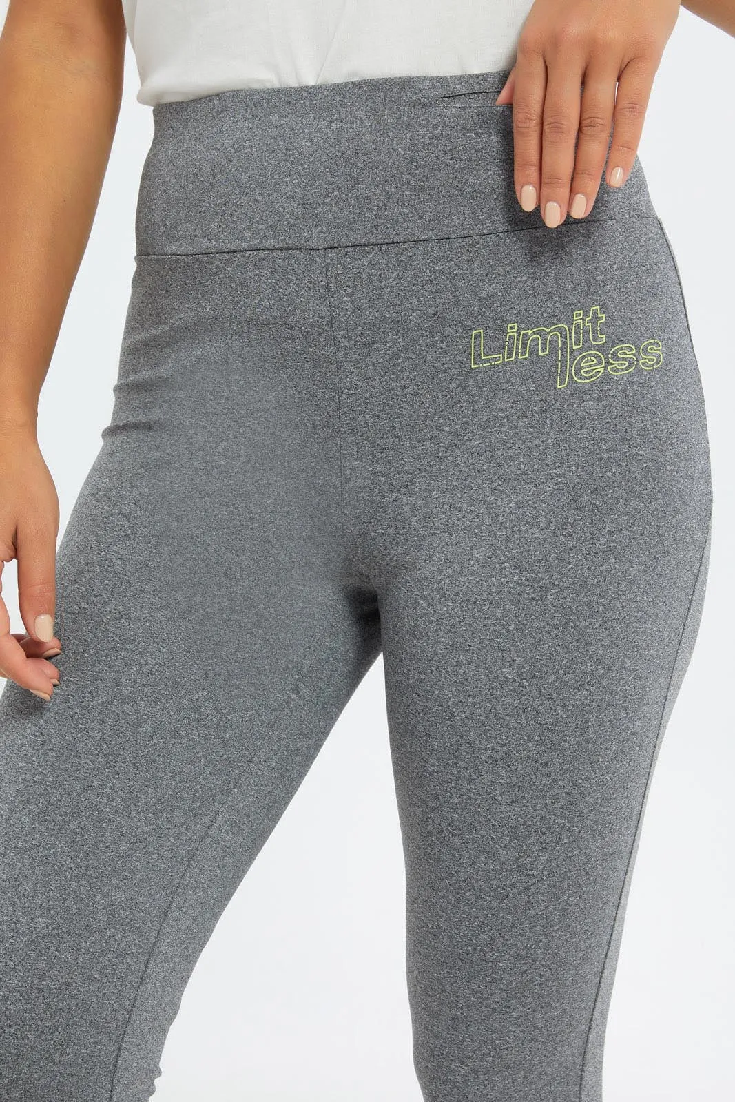 Women Grey Skinny Active Pant