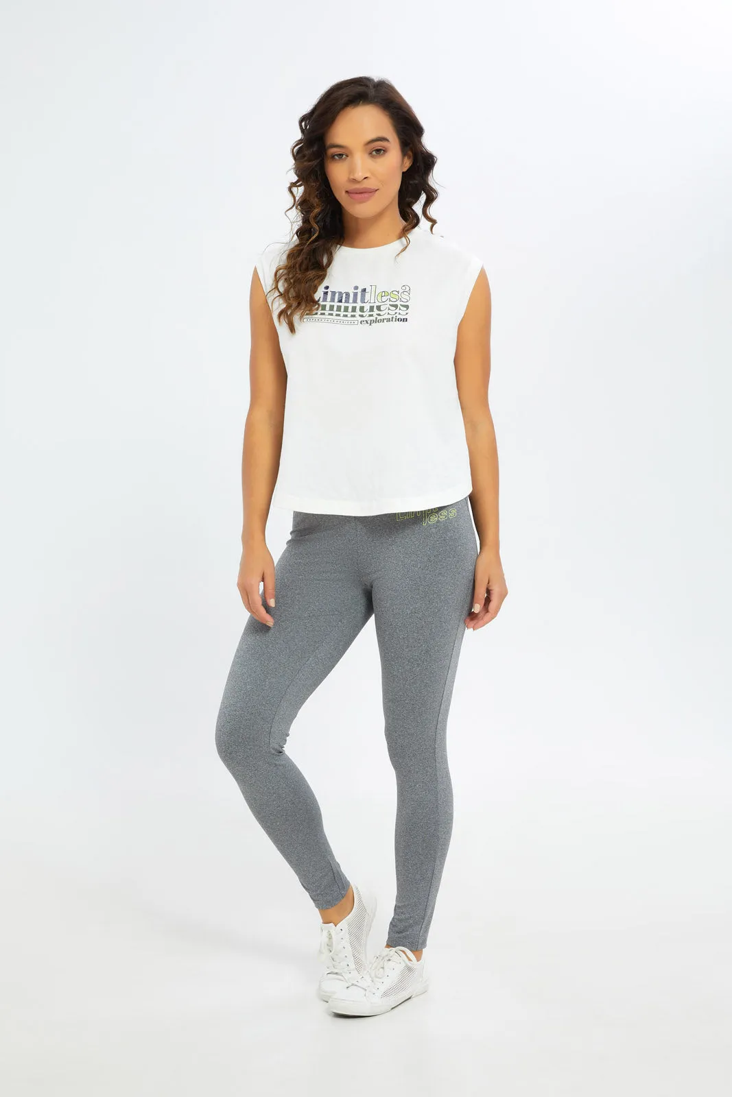 Women Grey Skinny Active Pant