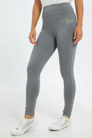 Women Grey Skinny Active Pant