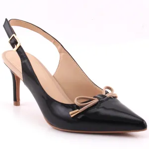 Women "EUDORA"Closed Pointed Toe Bow Design Sling Back Patent Stiletto Heel Sandals