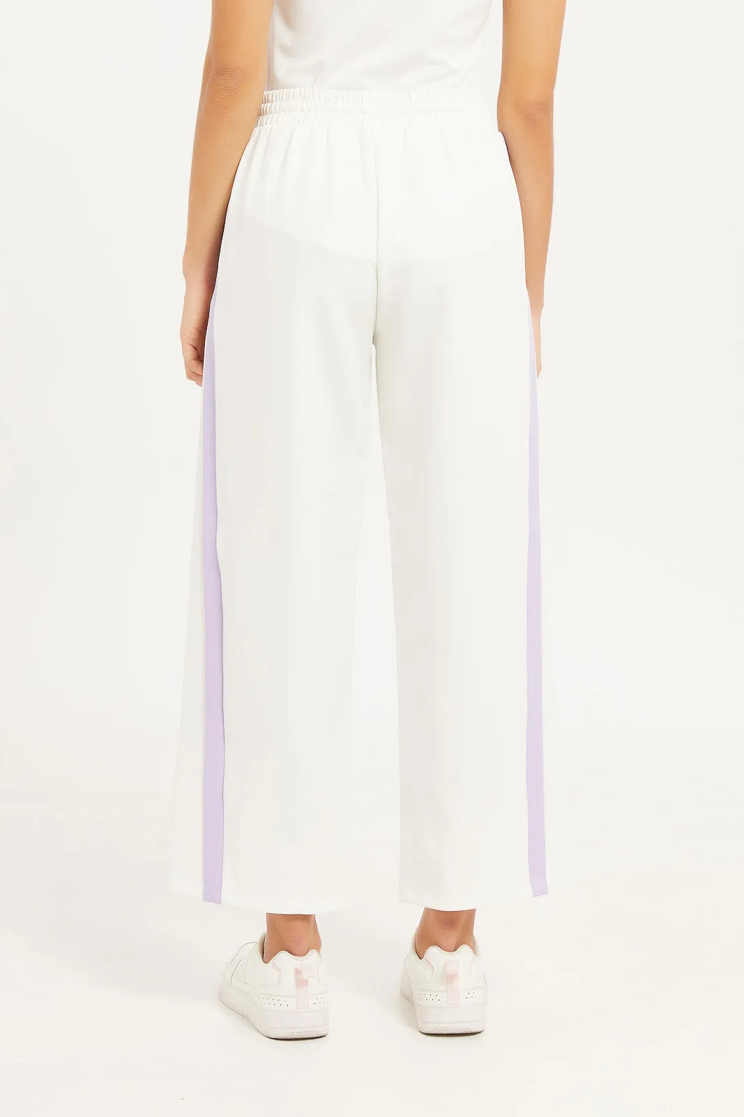 Women White Straight Fit Track Pant