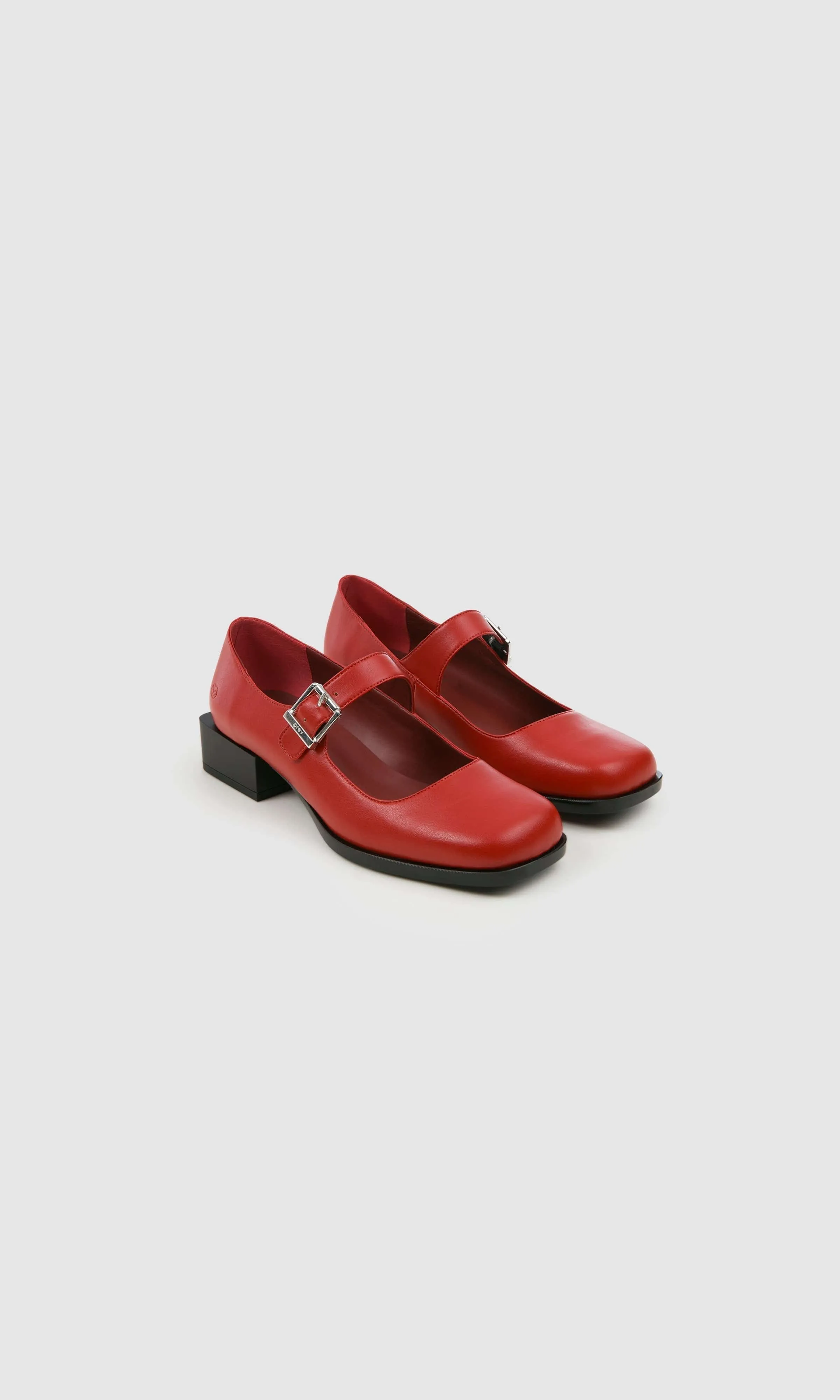 Women's Apple Leather Vegan Mary Jane Pumps | Cherry Red