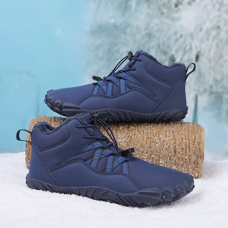 Women's Barefoot shoes Five-finger Outdoor Sports Cotton shoes Unisex Velvet Warm Snow Boots Wear-resistant Anti-ski Ground Boots Thickened Winter shoes