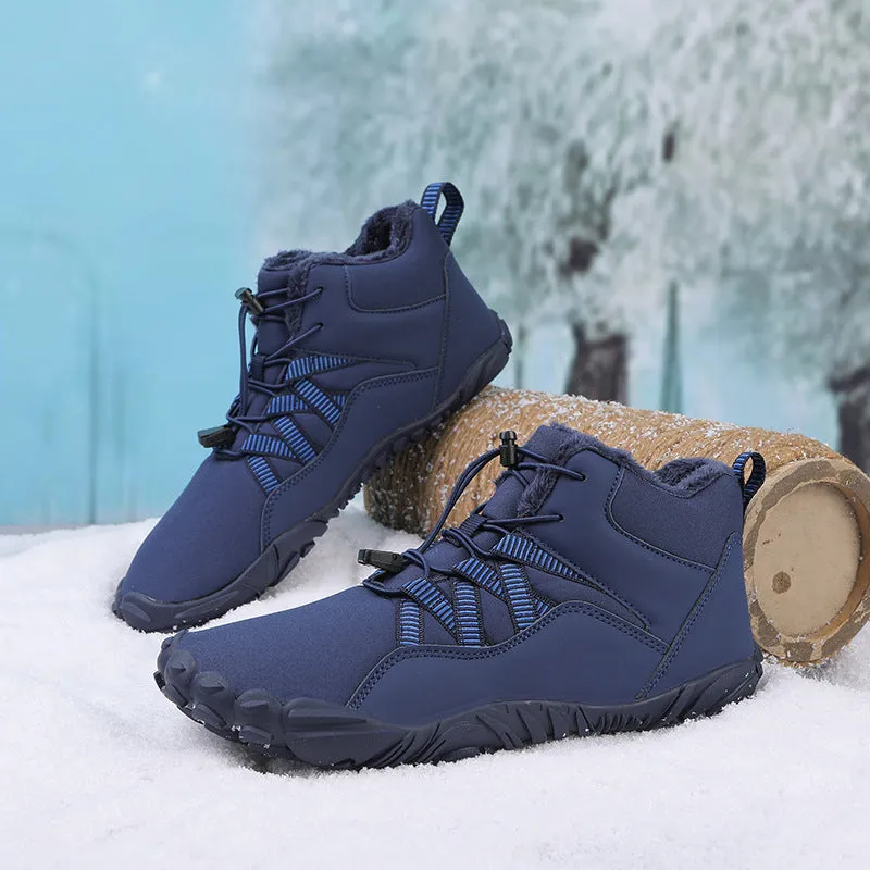 Women's Barefoot shoes Five-finger Outdoor Sports Cotton shoes Unisex Velvet Warm Snow Boots Wear-resistant Anti-ski Ground Boots Thickened Winter shoes