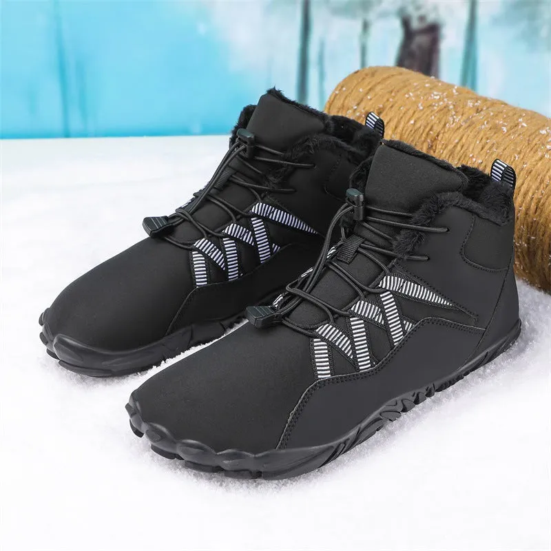 Women's Barefoot shoes Five-finger Outdoor Sports Cotton shoes Unisex Velvet Warm Snow Boots Wear-resistant Anti-ski Ground Boots Thickened Winter shoes