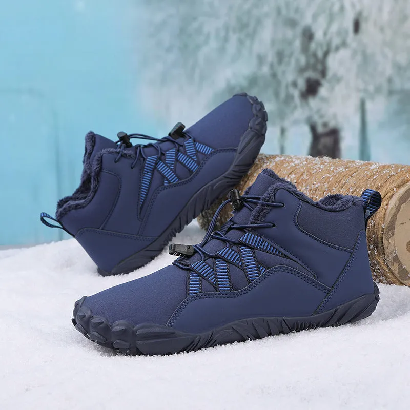 Women's Barefoot shoes Five-finger Outdoor Sports Cotton shoes Unisex Velvet Warm Snow Boots Wear-resistant Anti-ski Ground Boots Thickened Winter shoes