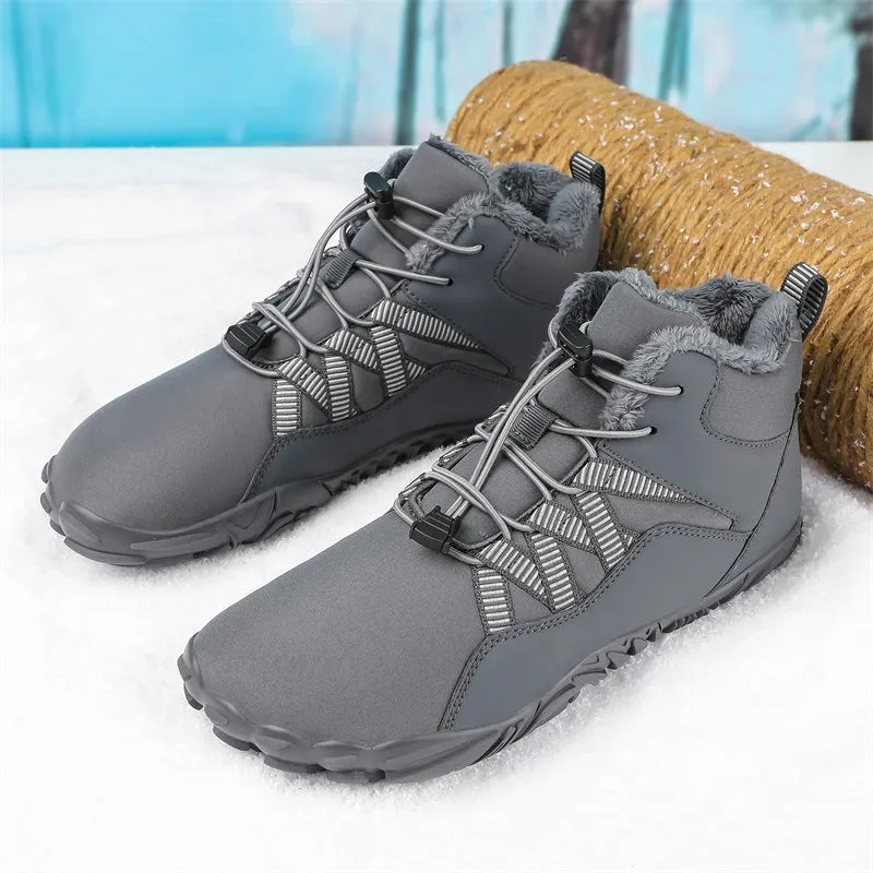 Women's Barefoot shoes Five-finger Outdoor Sports Cotton shoes Unisex Velvet Warm Snow Boots Wear-resistant Anti-ski Ground Boots Thickened Winter shoes