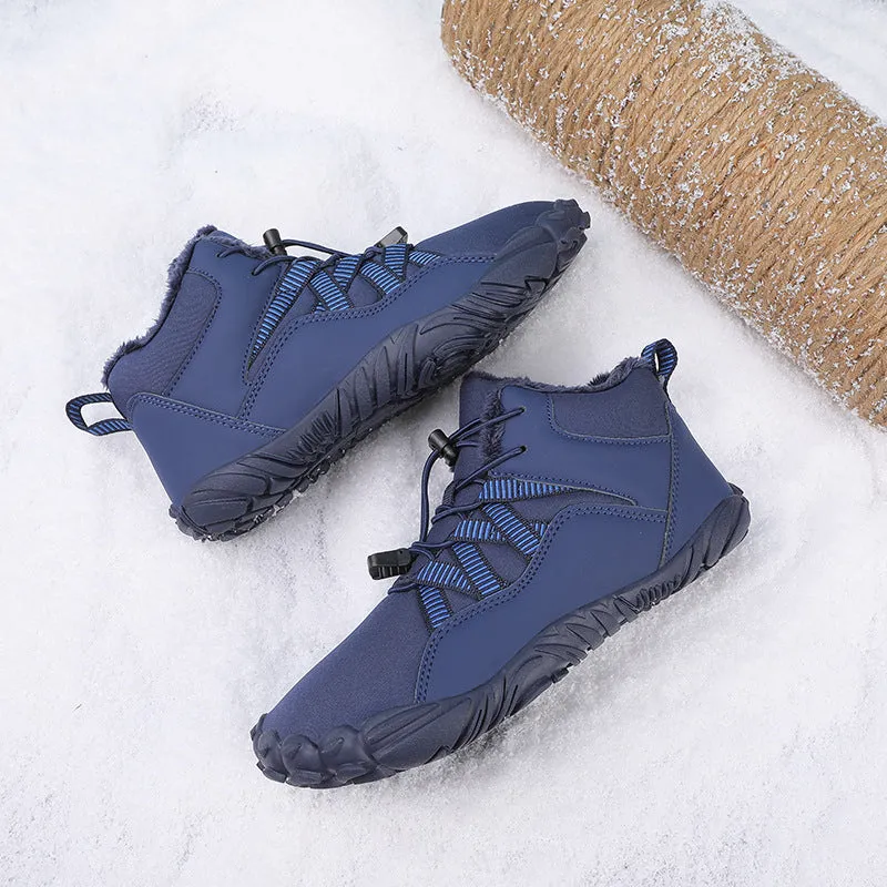 Women's Barefoot shoes Five-finger Outdoor Sports Cotton shoes Unisex Velvet Warm Snow Boots Wear-resistant Anti-ski Ground Boots Thickened Winter shoes