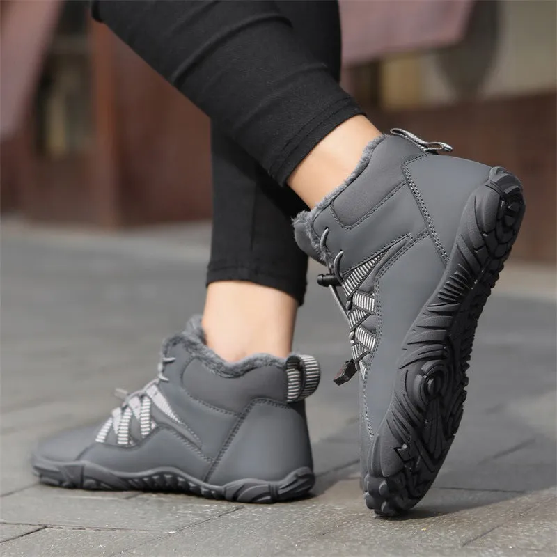 Women's Barefoot shoes Five-finger Outdoor Sports Cotton shoes Unisex Velvet Warm Snow Boots Wear-resistant Anti-ski Ground Boots Thickened Winter shoes