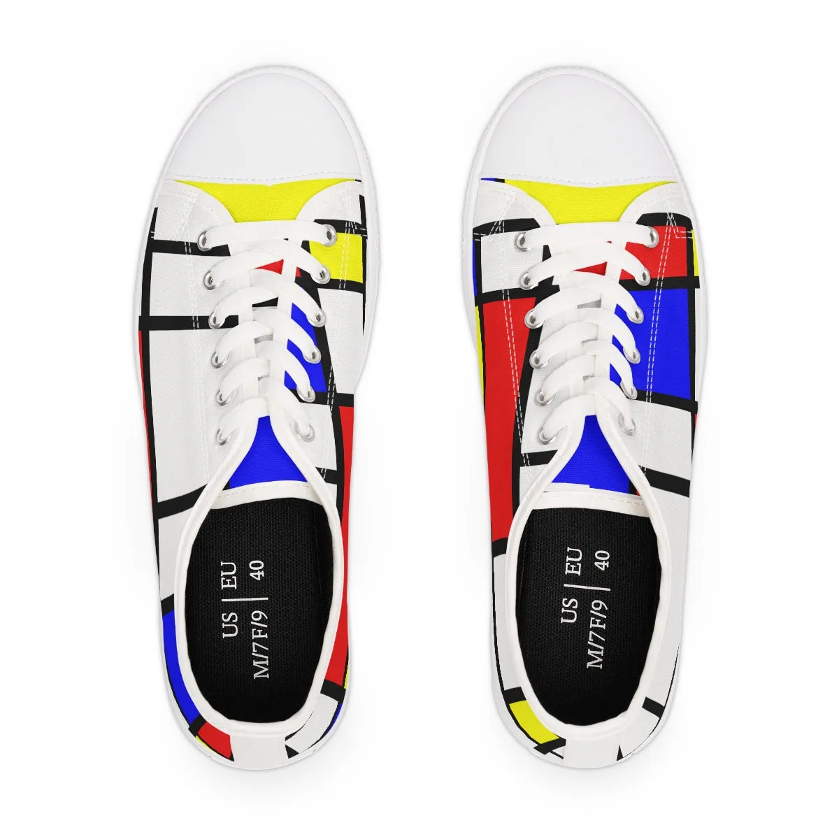 Women's Low Top Sneakers with Mondrian design