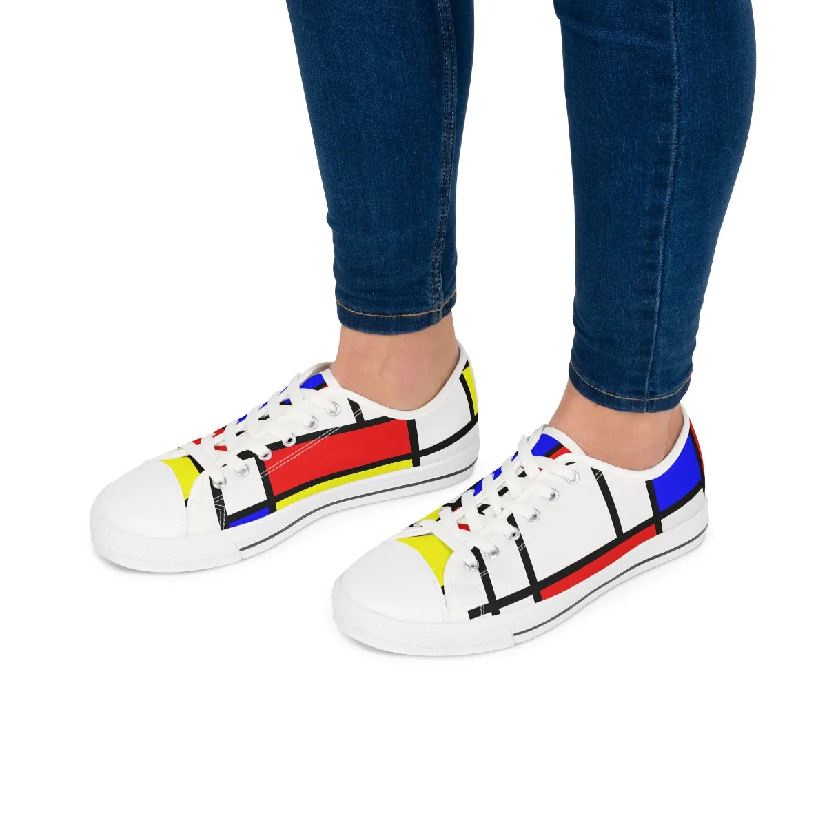 Women's Low Top Sneakers with Mondrian design