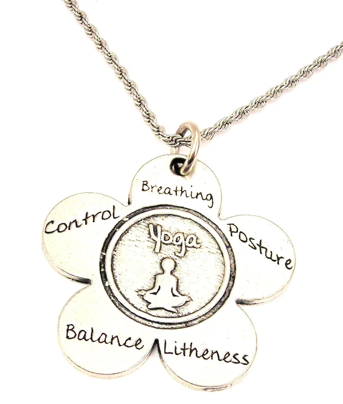 Yoga Flower Single Charm Necklace