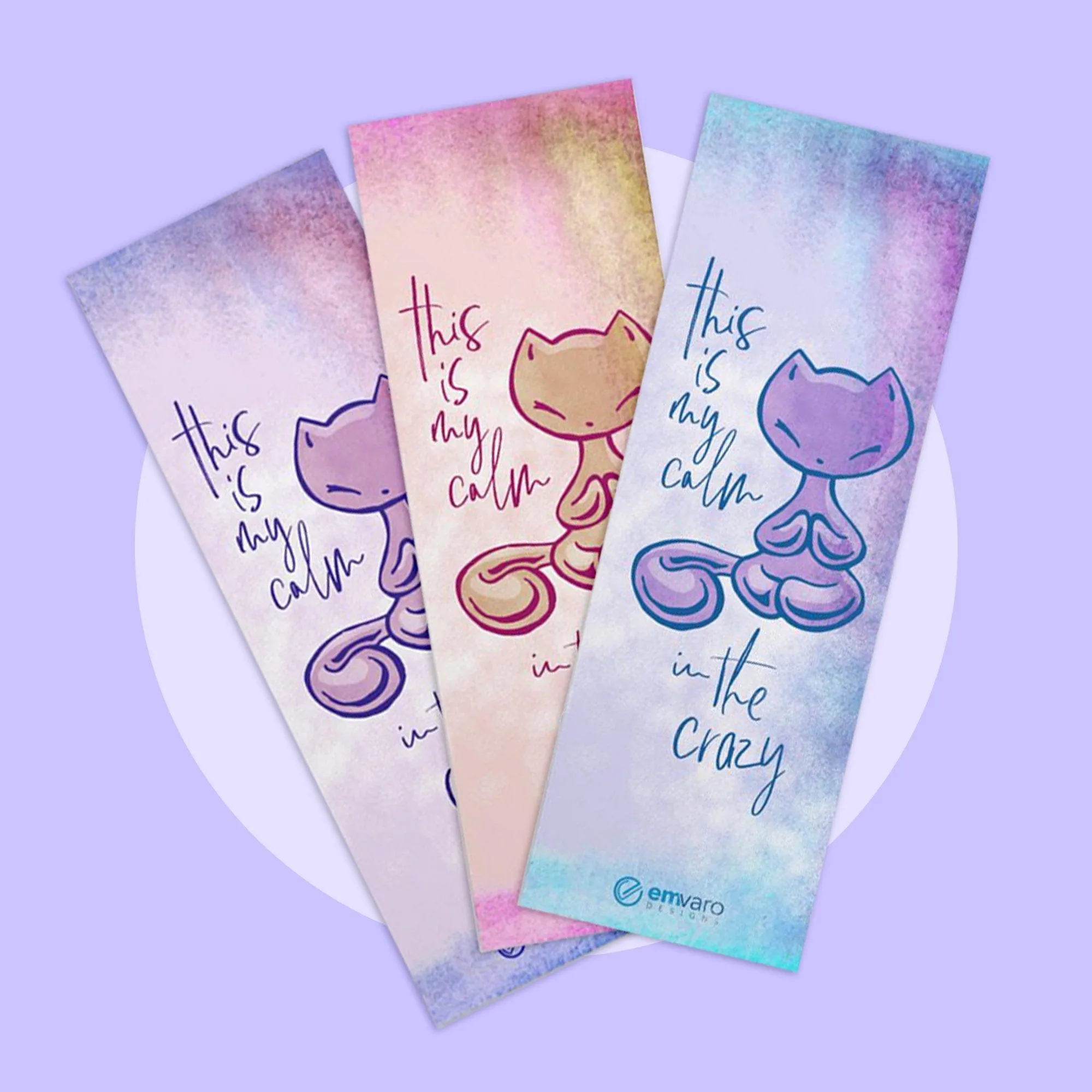 Yoga Mat: Calm In The Crazy - Skoshie The Cat (3 colors)