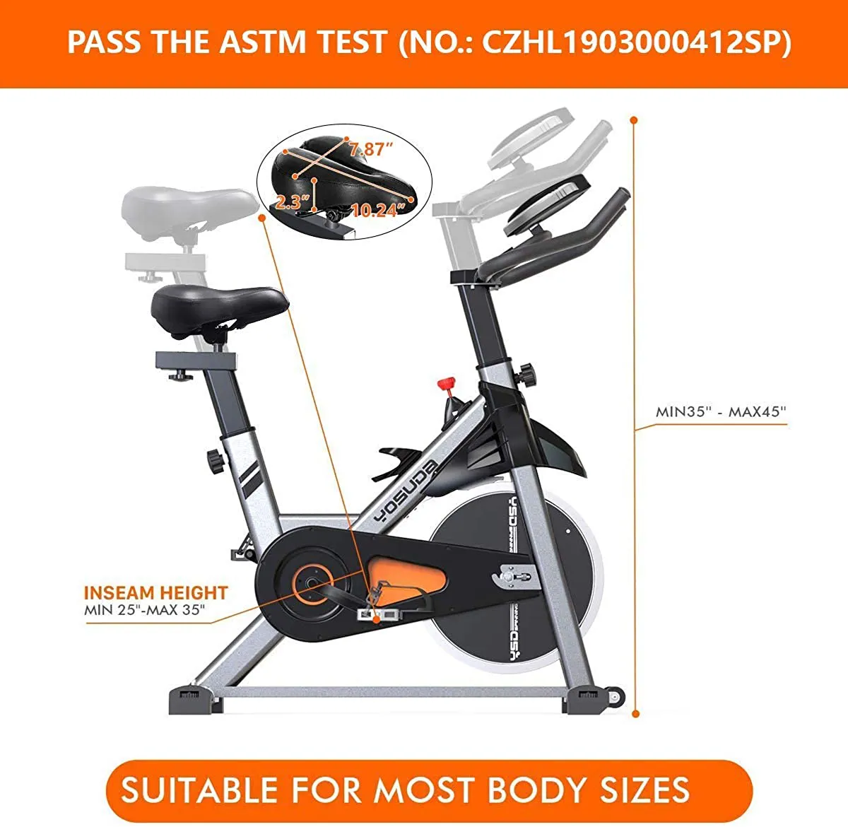 YOSUDA Indoor Cycling Bike Stationary - Cycle Bike with Ipad Mount ＆Comfortable Seat Cushion (Gray)