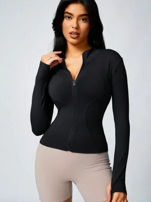 Zipper Turtleneck Sports Jacket