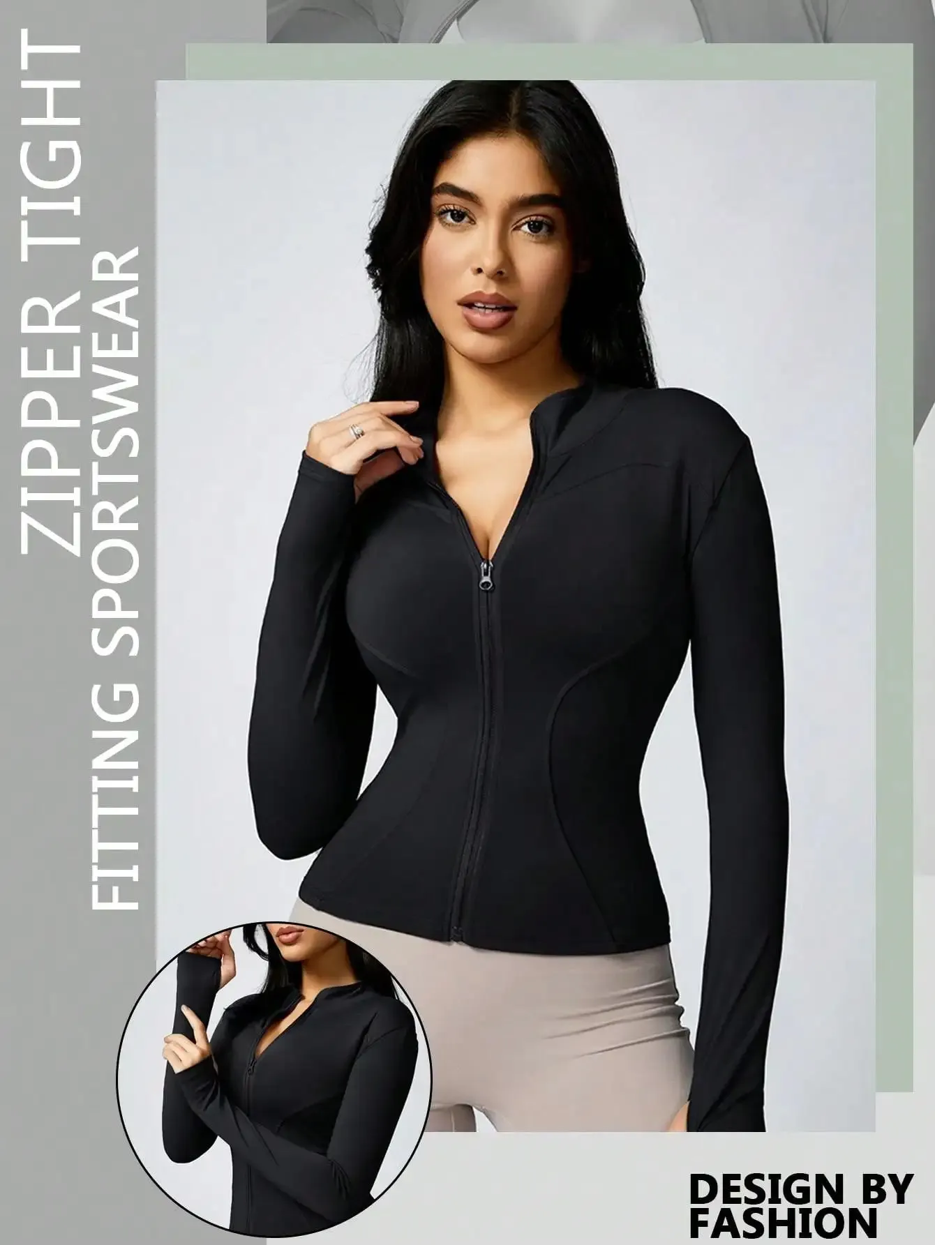 Zipper Turtleneck Sports Jacket